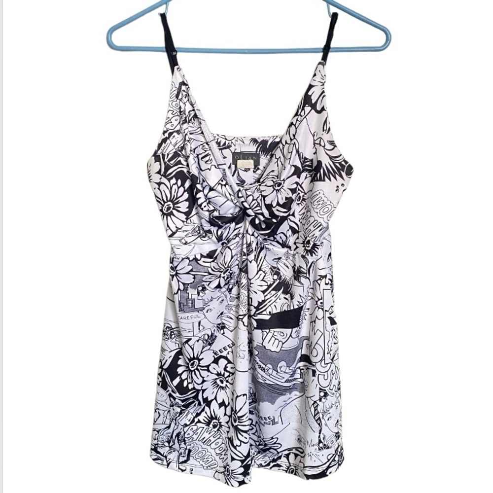 Vintage olian comic print top with adjustable straps
